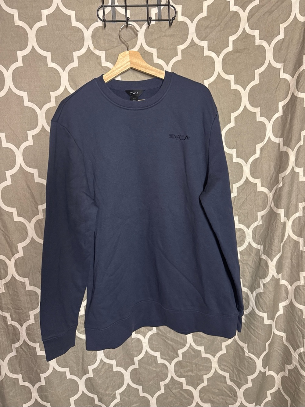 RVCA Men's Dark Navy Crewneck Sweatshirt
